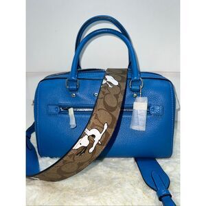 🔥🎁New! Coach X Peanuts Rowan Satchel Handbag Sig Snoopy Print C4475